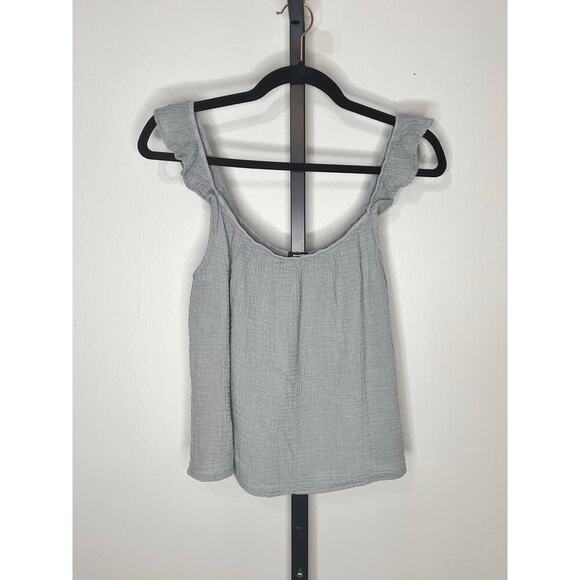 Monrow Cotton Ruffle Tank NEW Size Medium - Picture 4 of 10